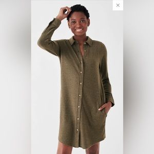 Faherty Legend Sweater Dress - Green (Small)